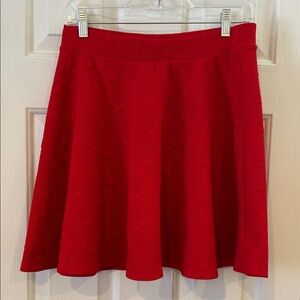 Disney Lauren Conrad Red Circle Skater Skirt with Embossed Minnie Texture